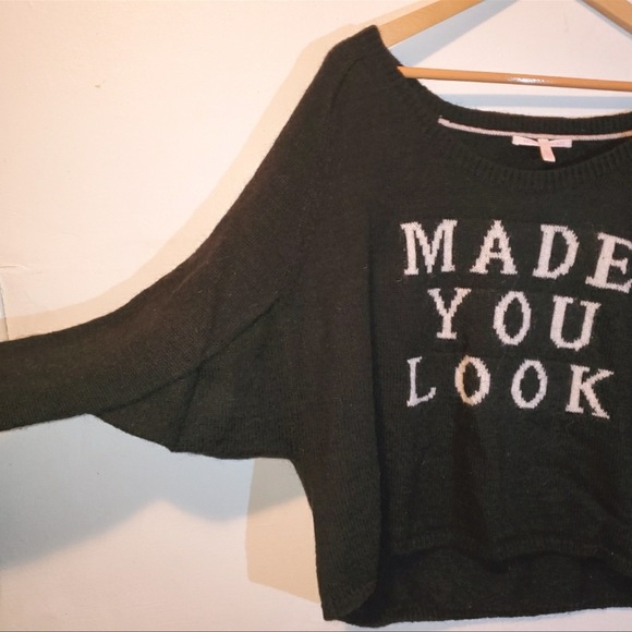 Victoria's Secret Black Made You Look Cropped Knit Sweater | Size L - Picture 6 of 10